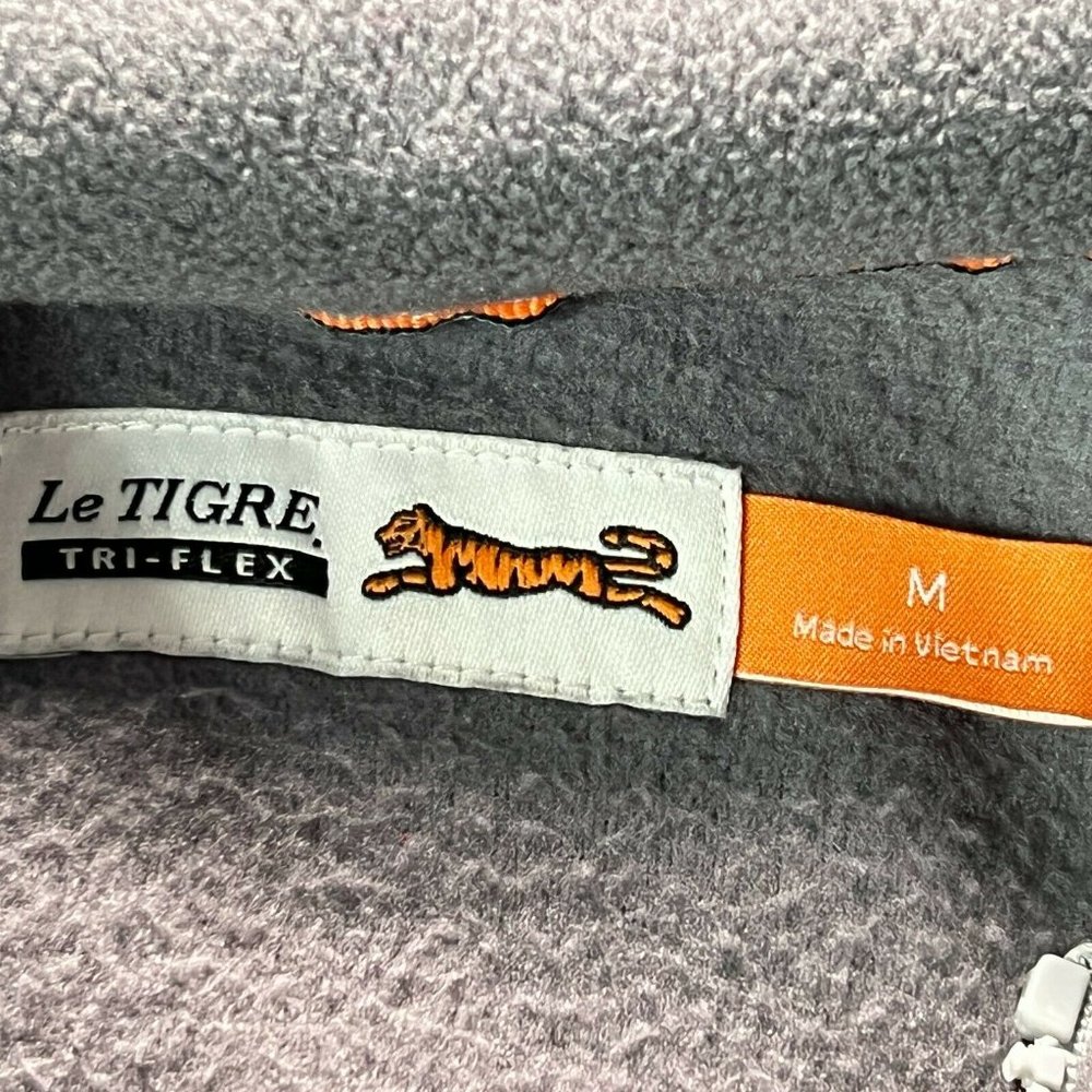 Le Tigre 1/4 Zip Pullover Fleece Men's Medium Gray Tri Flex Long Sleeve … - Picture 3 of 7
